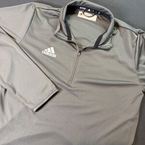 Adidas AEROREADY Quarter Zip Pullover Athletic Top Gray Men's Medium